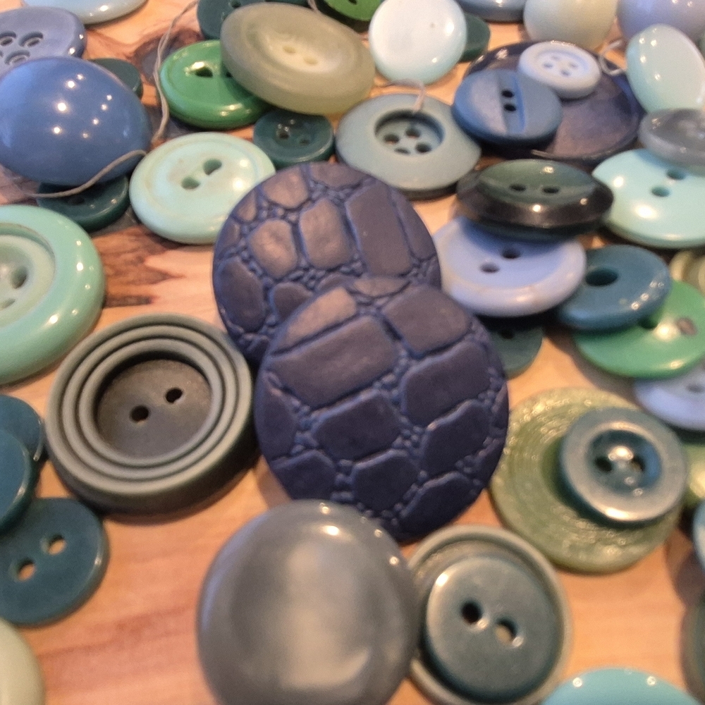 Assorted Blue and Green  Unique Buttons - Picture 2 of 4